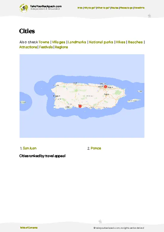 example page 6 from our offline Travel Guide for Puerto Rico